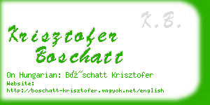 krisztofer boschatt business card